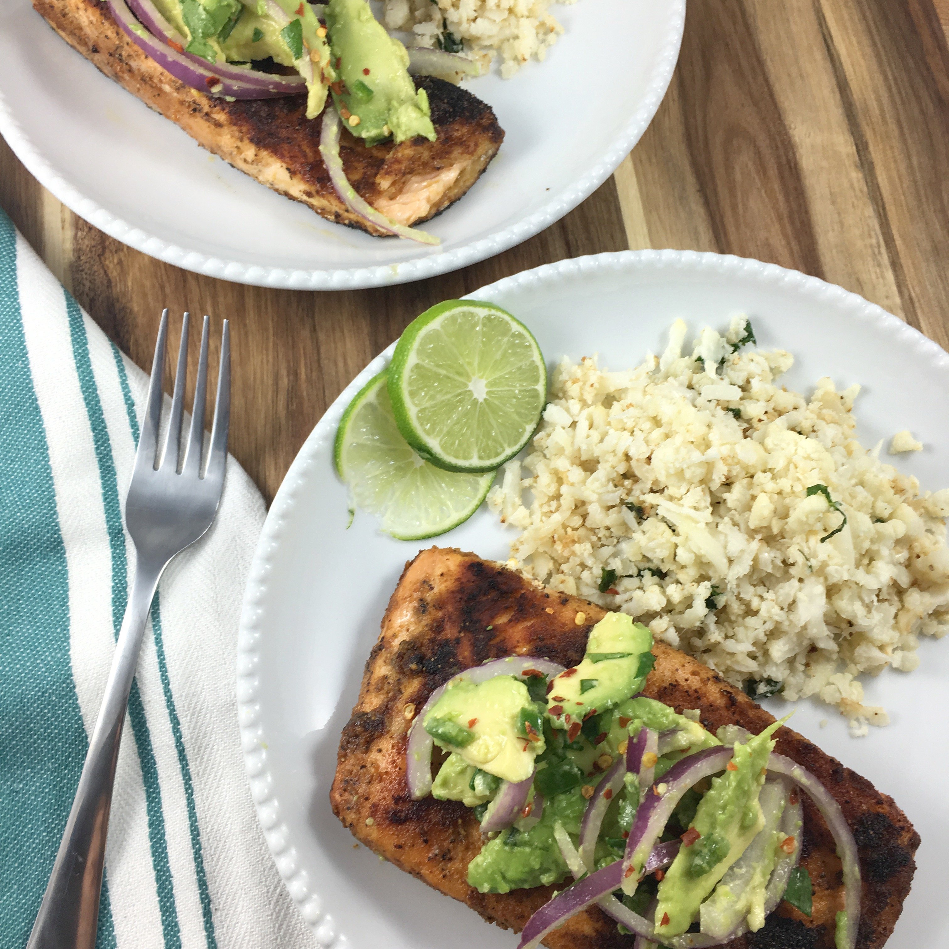 salmon with avocado salsa