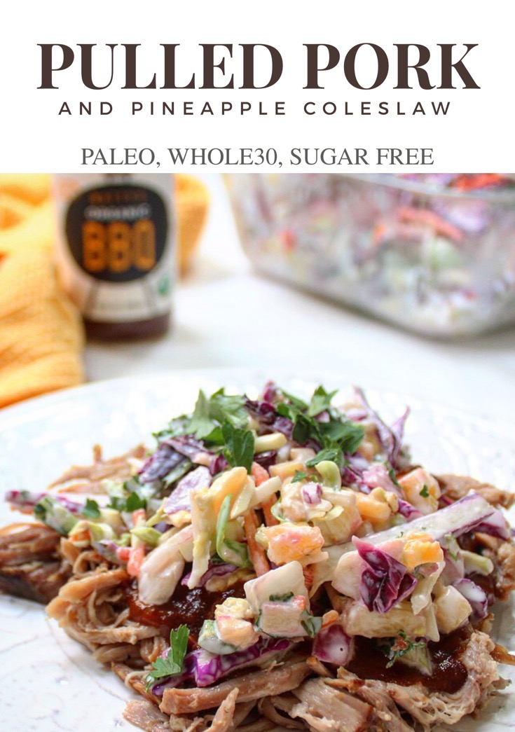 pulled pork with pineapple coleslaw