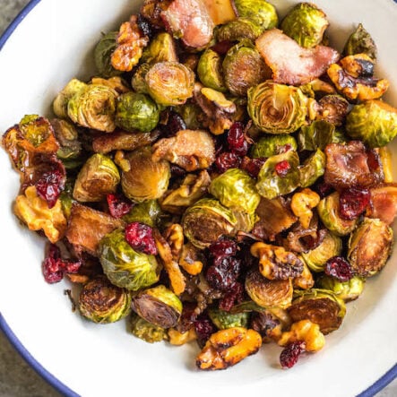 Roasted Balsamic Brussels Sprouts with Bacon: Whole30, Paleo, GF