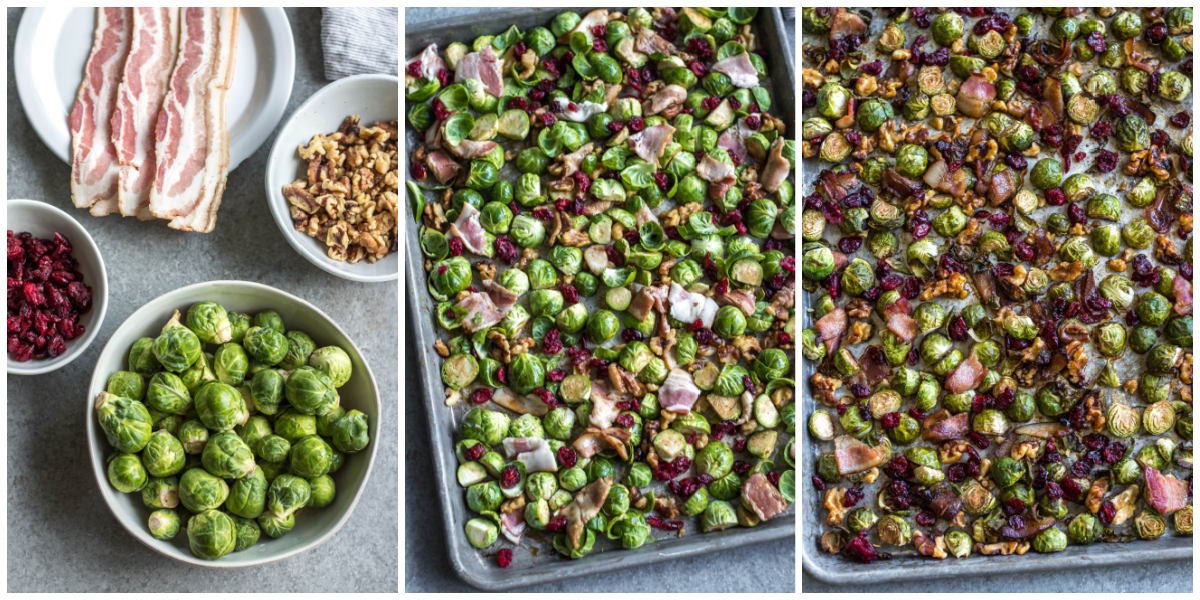 Whole30 roasted brussels sprouts cooking process