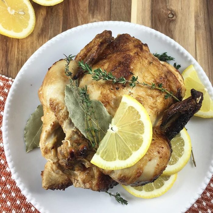 Slow Cooker Lemon Thyme Chicken Whole Kitchen Sink