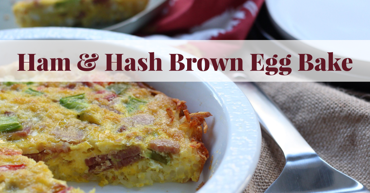 Paleo ham egg bake is the perfect family friendly leftover ham recipe. It works for both hosting a brunch or simple Whole30 meal prep to have grab-and-go breakfasts for the week. Everyone loves the hash brown crust in this Whole30 breakfast casserole too! #whole30eggbake #paleoeggbake #paleoham