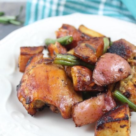 One Pan Honey Mustard Chicken and Veggies