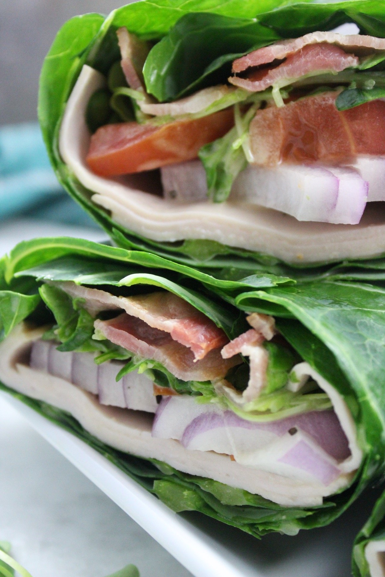 paleo and whole30 turkey bacon caesar wraps