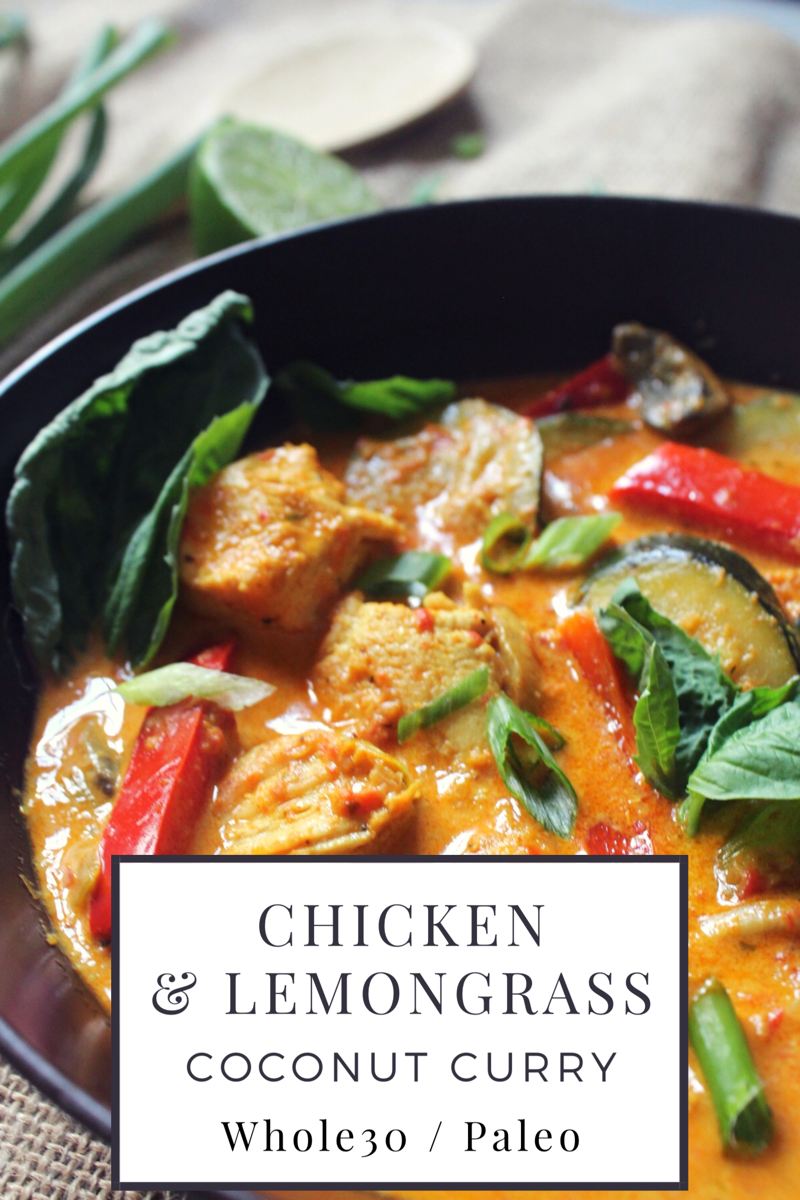 paleo and whole30 chicken and lemongrass coconut curry
