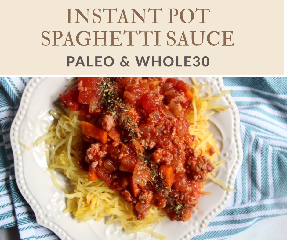 Salsa de espaguetis en olla instantánea paleo y whole30
