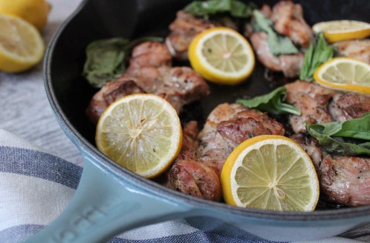 paleo lemon and basil chicken thighs