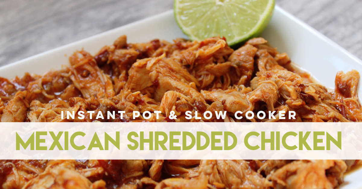 instant pot Mexican shredded chicken is a family friendly recipe that's only made with a few simple ingredients. It's perfect for a Paleo chicken dinner, or Whole30 meal prep! #paleochicken #paleoinstantpot #whole30instantpot #whole30chicken #lowcarbchicken via @paleobailey