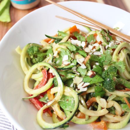 Paleo Pad Thai Noodle Salad with Almond “Peanut” Sauce