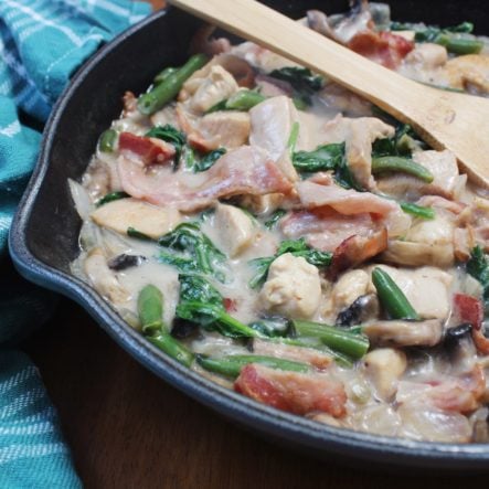 One Pan Creamy Chicken and Veggies: Dairy-Free, Low-Carb, Paleo and Whole30!