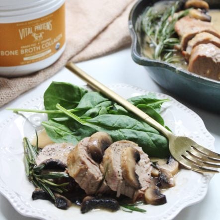 Pork Tenderloin with Rosemary Mushroom Gravy: a 30 Minute Savory Paleo Dinner