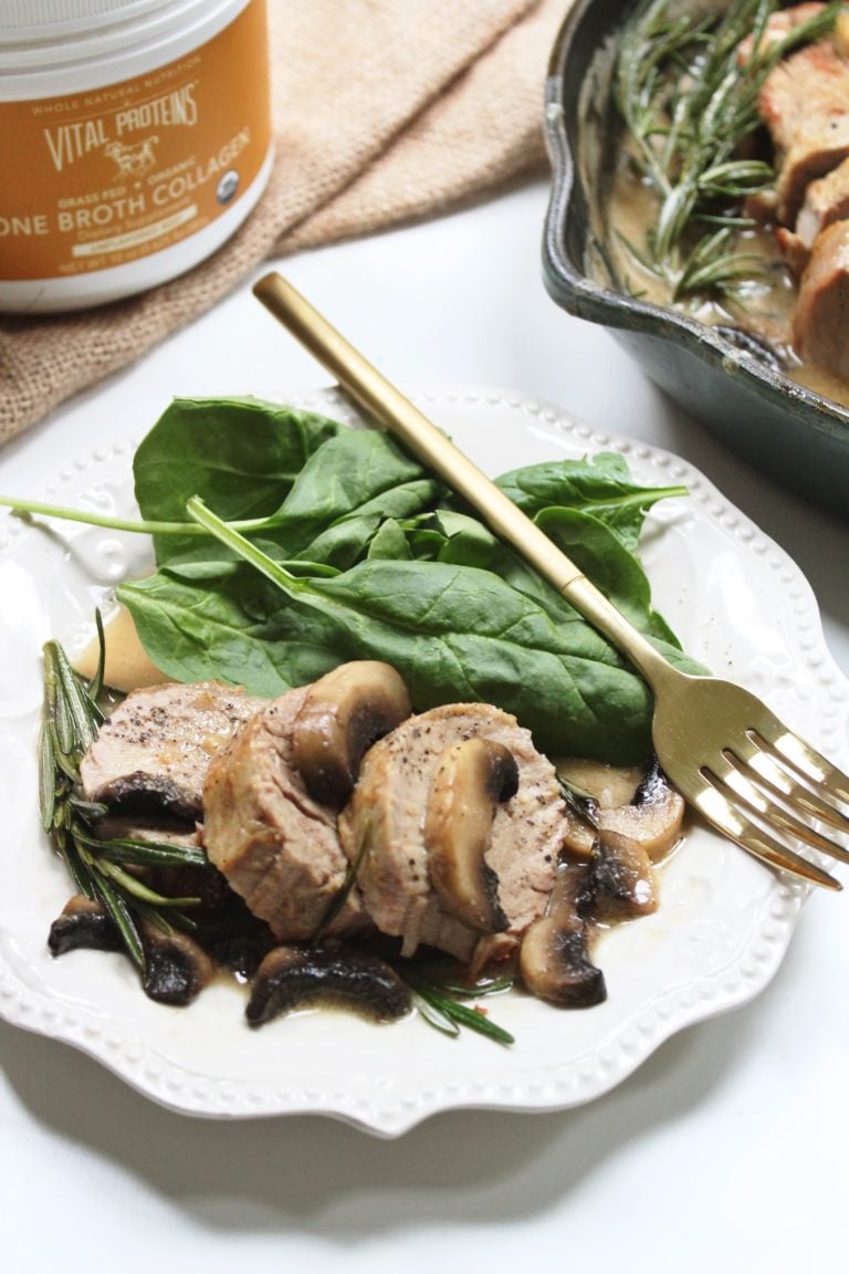 Pork Tenderloin with Rosemary Mushroom Gravy a 30 Minute Savory Paleo