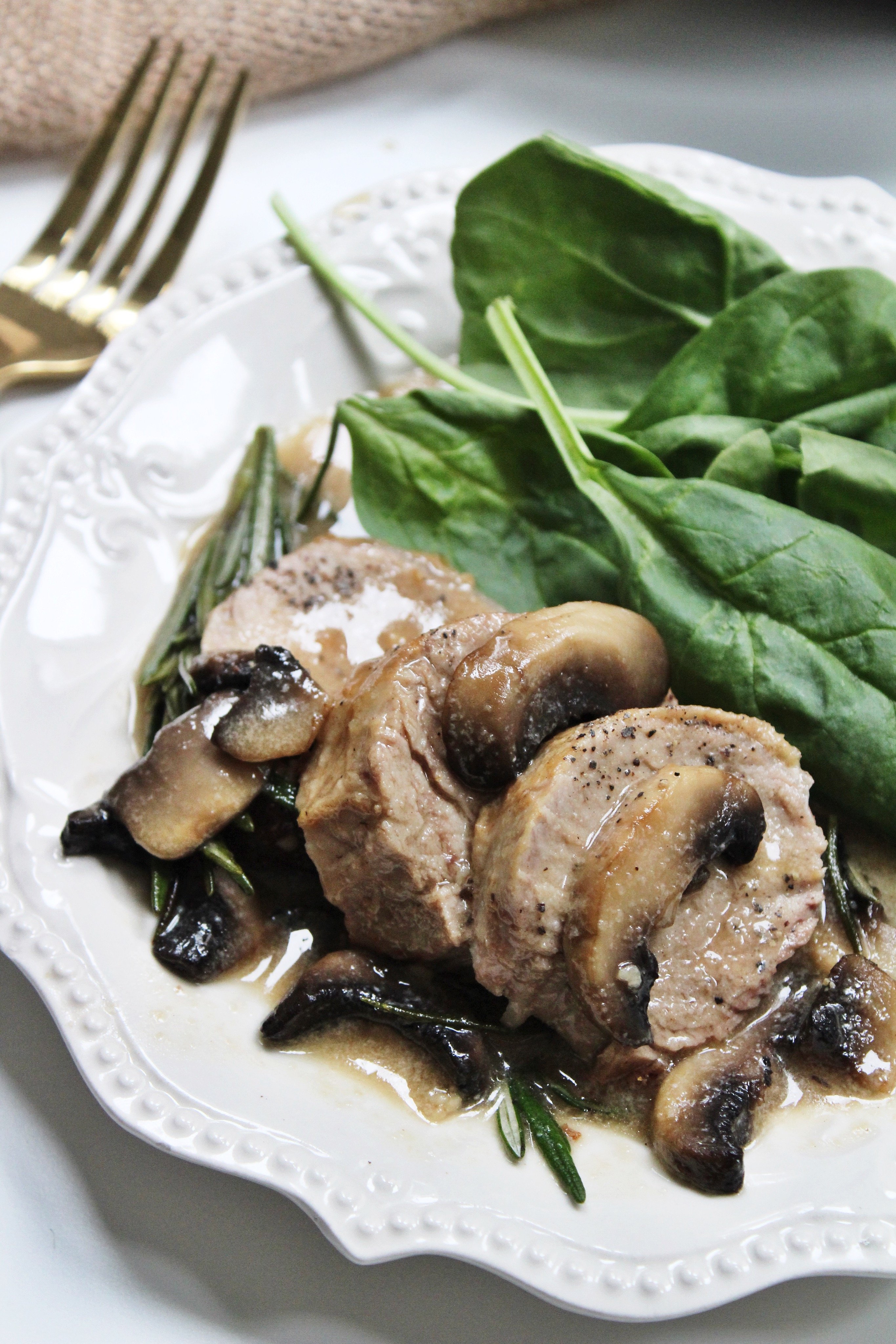 pork tenderloin with rosemary mushroom gravy