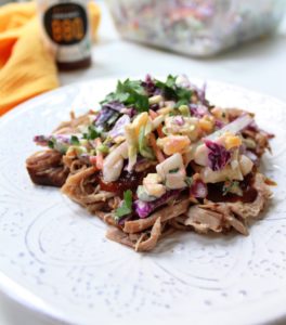 pulled pork with pineapple coleslaw