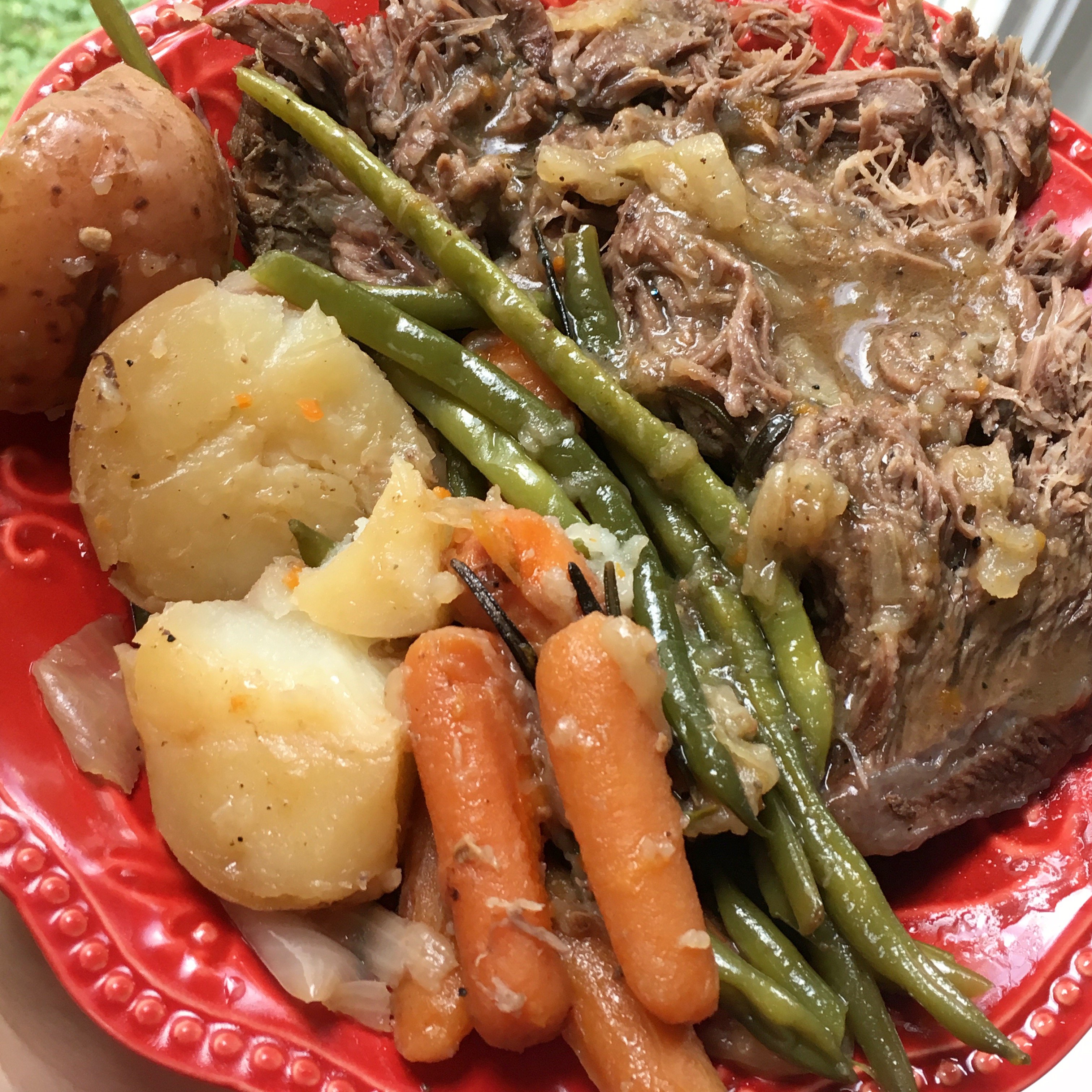 one pan pot roast and veggies