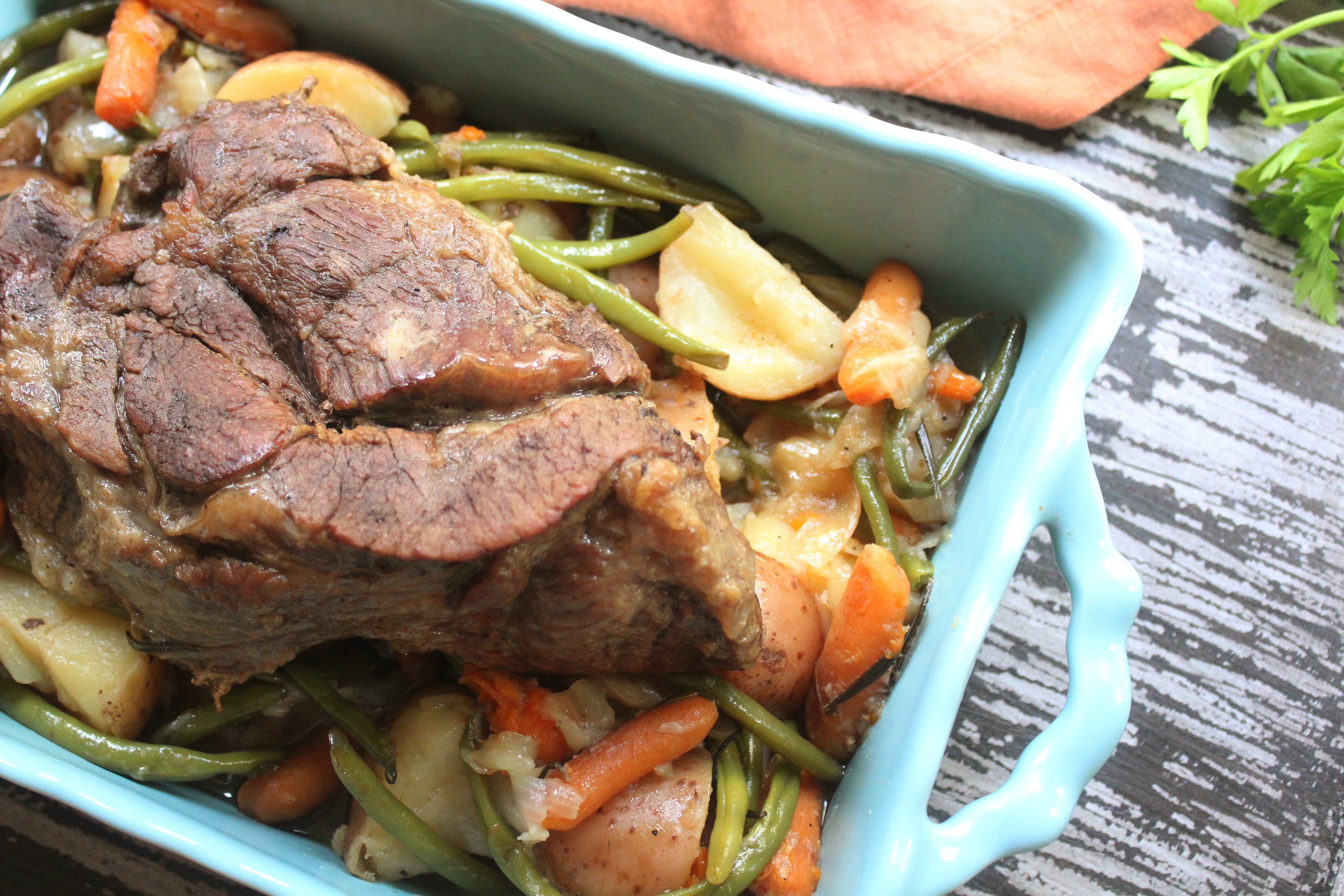 oven pot roast and veggies