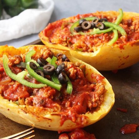 Spaghetti Squash Pizza Bowls: Low Carb, Paleo & Whole30