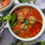 Mexican albondigas meatball soup