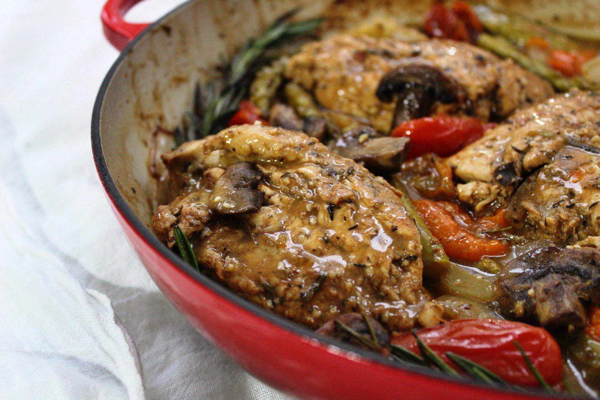 one pan mustard chicken and veggies