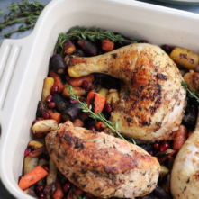 Roasted Chicken with a Medjool Date, Carrot and Apple Medley