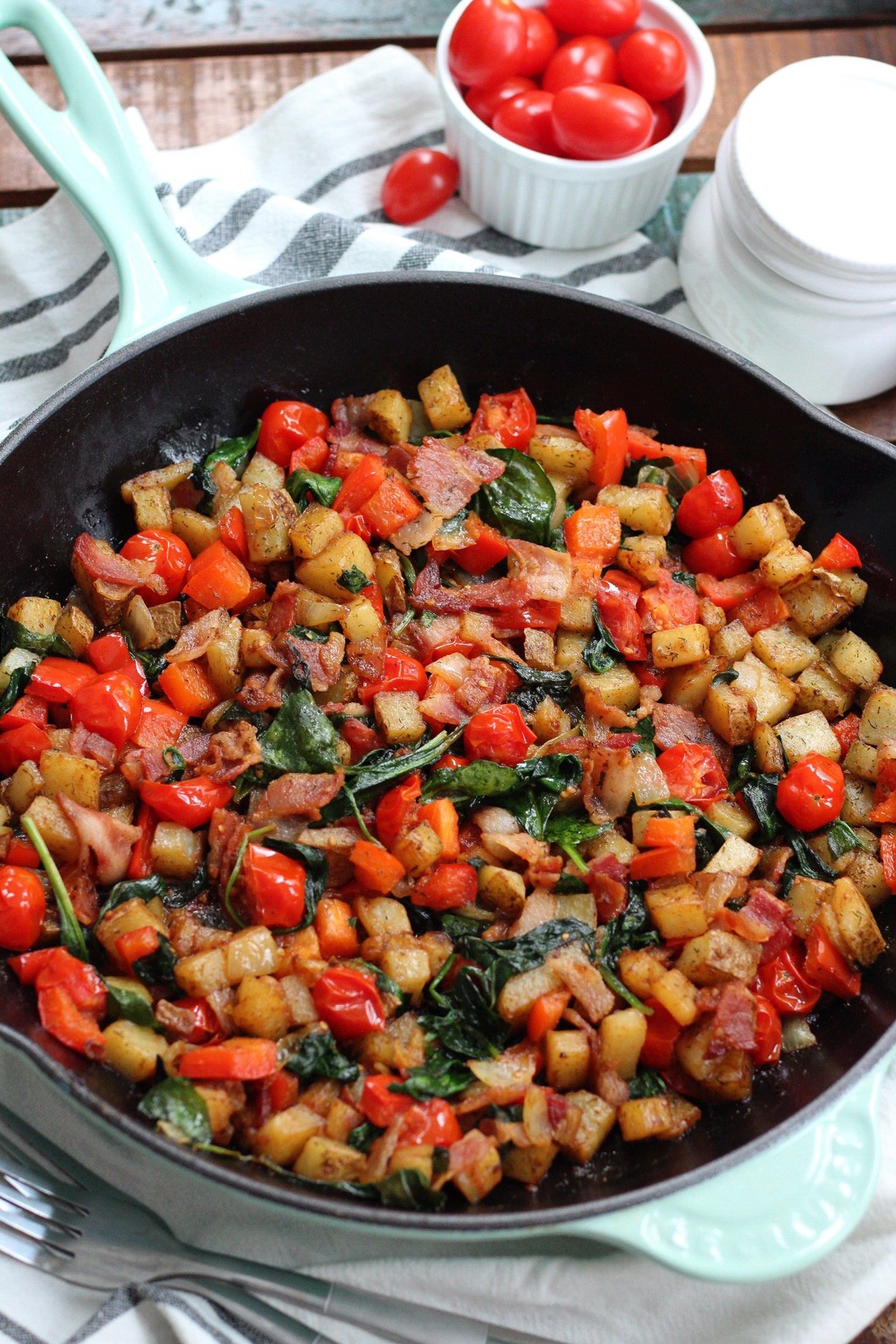 Garden Vegetable Breakfast Skillet With Bacon – Can't Stay Out of