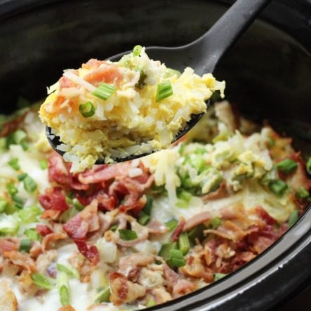 Whole30 Slow Cooker Egg Bake with Bacon & Hash Browns