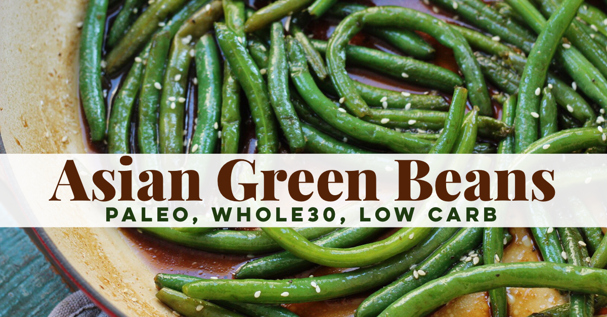 Simple but tasty vegetable side dish! These Whole30 green beans are an easy paleo side dish to go with any meal, and a family friendly vegetable recipe! #paleo #lowcarb #whole30 #greenbeans #paleosidedish via @paleobailey