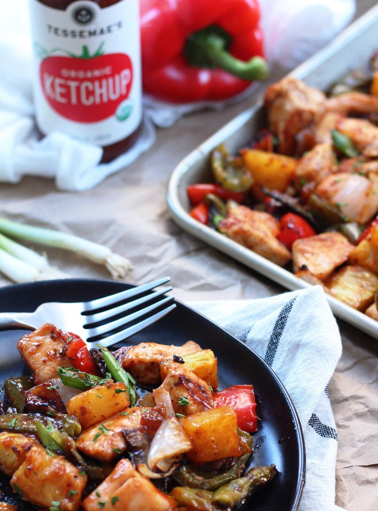 sheet pan sweet and sour chicken