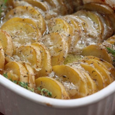 Scalloped Potatoes with Mushroom & Rosemary: Paleo, Whole30, Dairy Free!