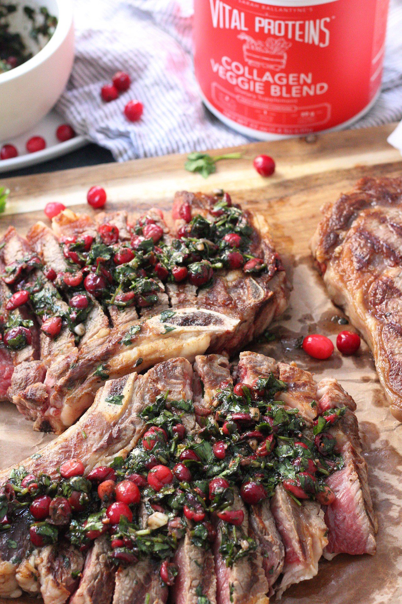 grilled steak cranberry chimichurri