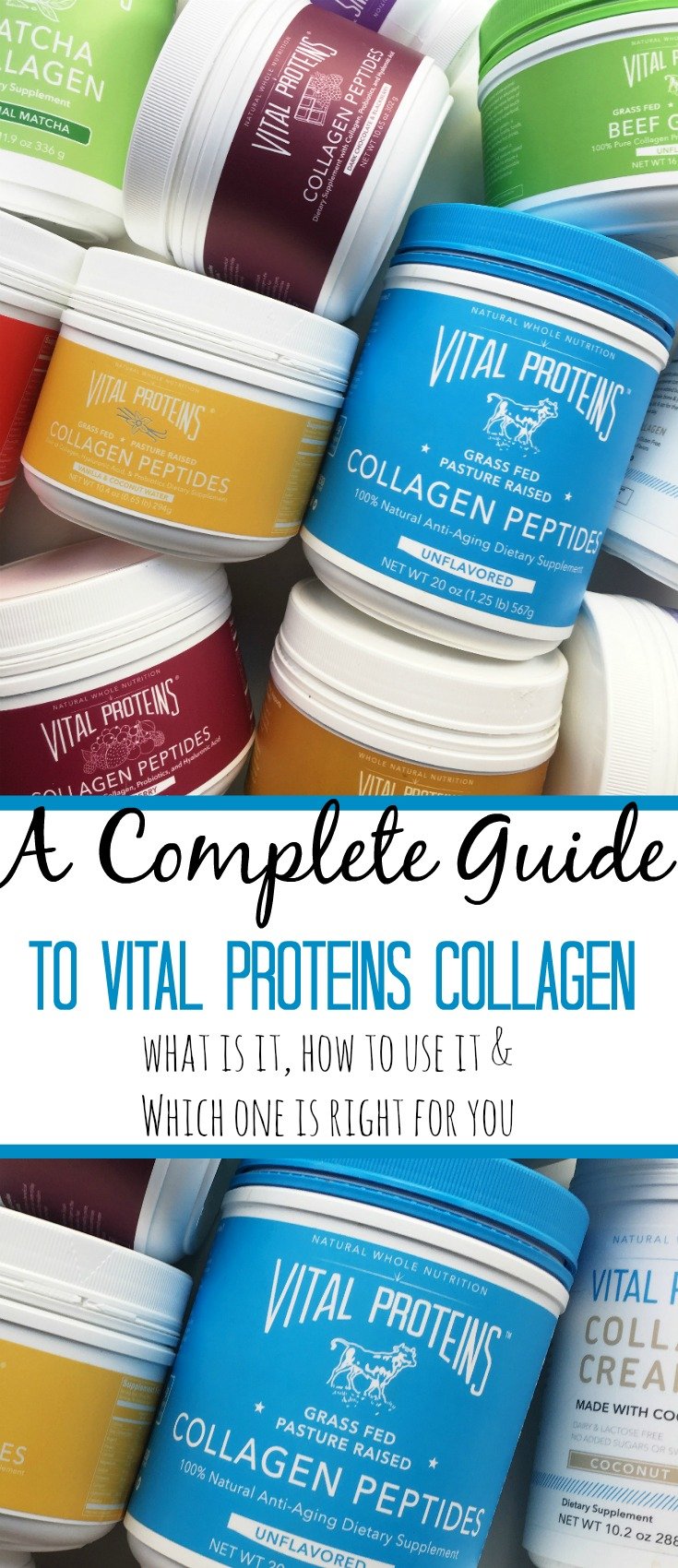 This Vital Proteins guide will walk you through each Vital Proteins collagen product along with how to use Vital Proteins collagen. Even how to use gelatin! It's no secret I'm a huge fan of Vital Proteins. After taking collagen peptides for over a year now, I feel fairly confident in saying I'm a self-proclaimed expert