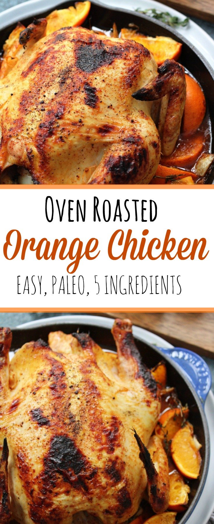 Oven roasted orange chicken is an easy paleo chicken recipe that only takes simple ingredients! It's great for a paleo dinner, meal prep, or changing it up from your usual chicken recipe! #paleorecipes #paleochicken #paleochickenrecipes