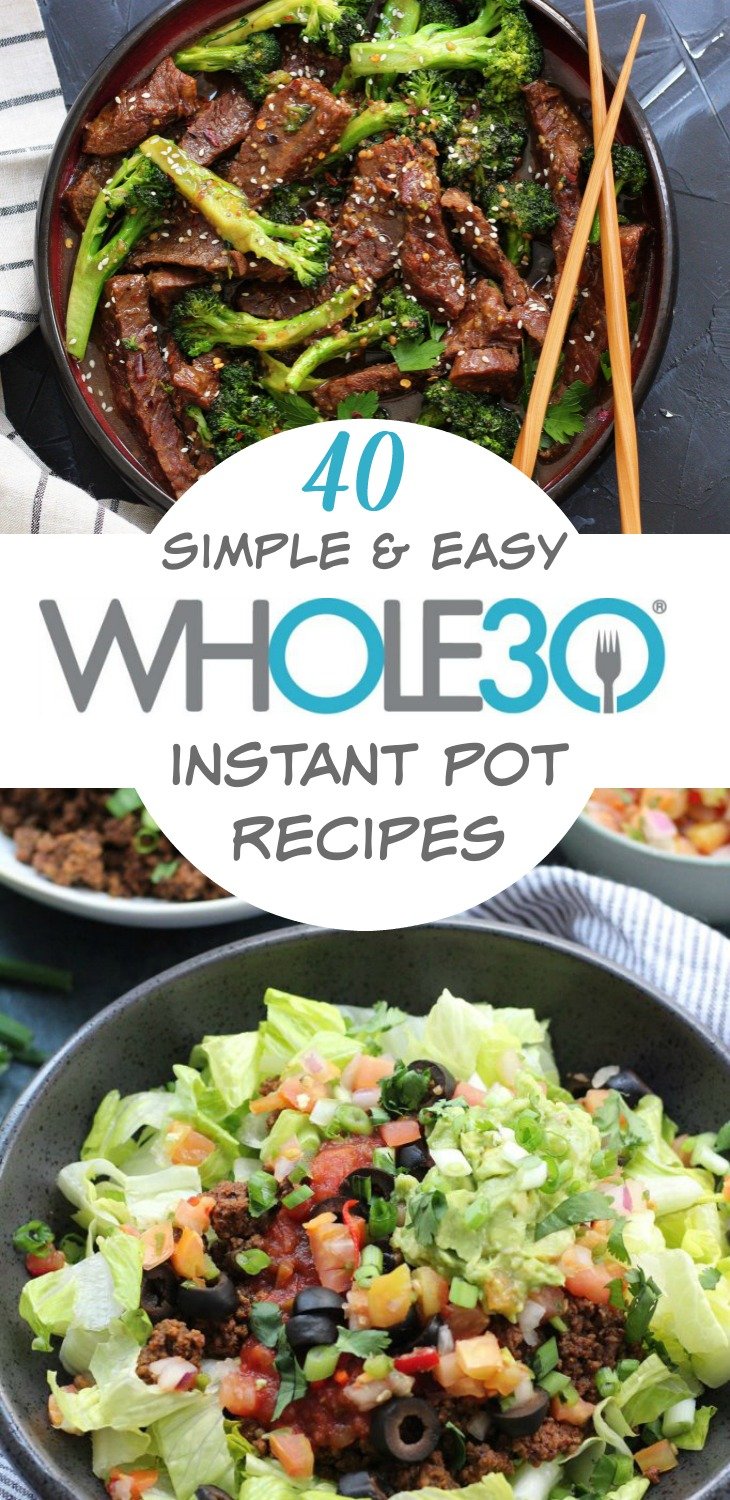 40 Whole30 instant pot recipes so you cook Whole30 recipes while spending less time actually cooking. Whole30 instant pot recipes that are easy meal prep, quick clean up, and family friendly healthy recipes. Includes Whole30 and Paleo instant pot chicken, soups, beef, Whole30 instant pot side dishes, and more for all the Whole30 recipes you'll need. #whole30instantpot #paleoinstantpot #whole30dinnerrecipes #whole30instantpotchicken via @paleobailey