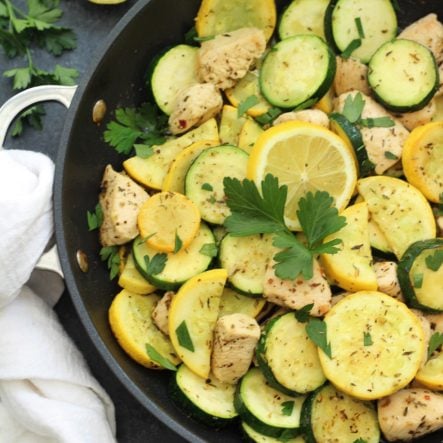 Whole30 Lemon Chicken and Squash Skillet (Paleo, Low Carb)