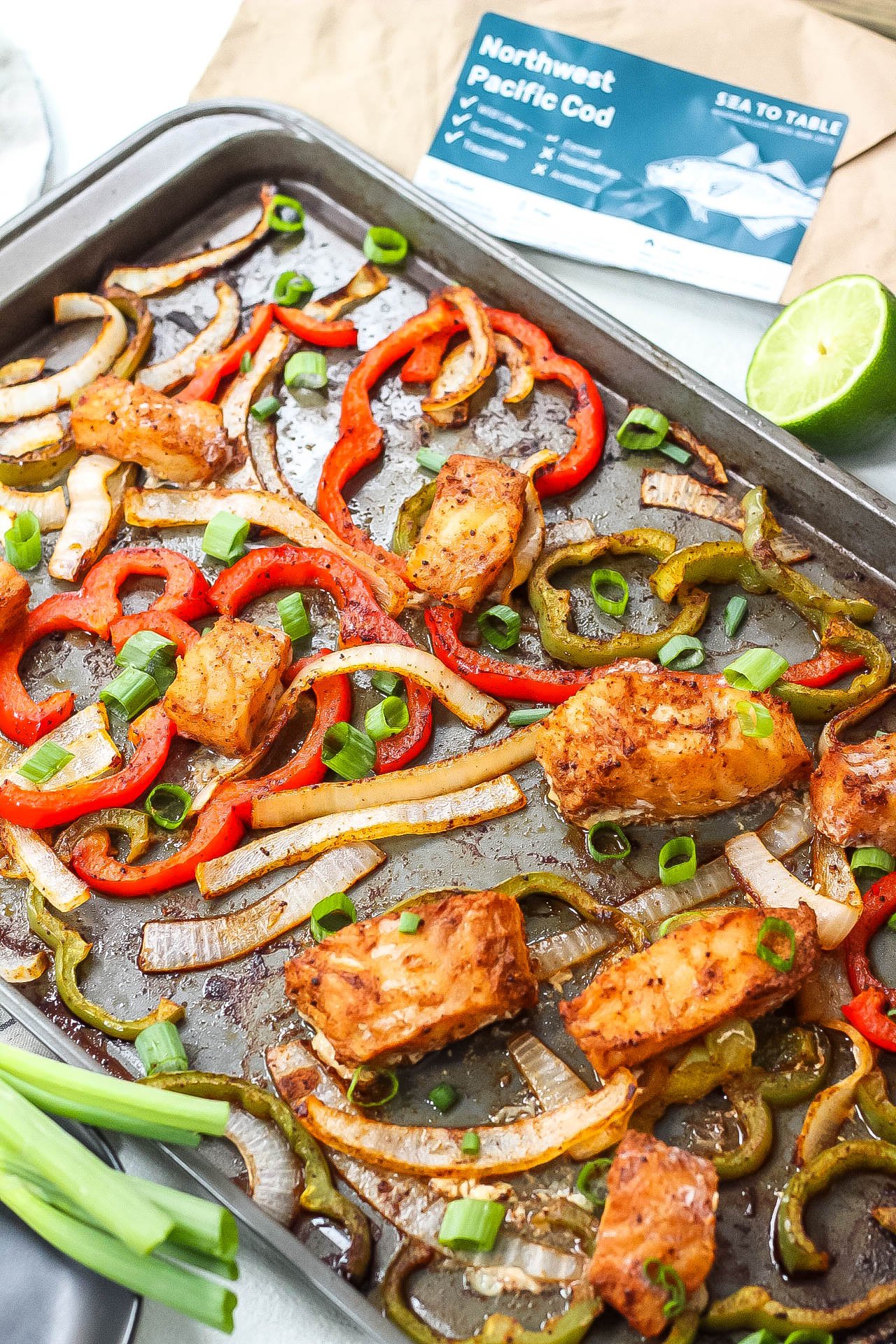 whole30 sheet pan fish fajitas