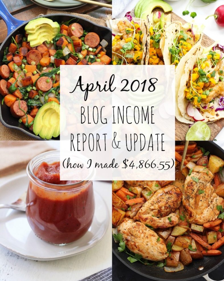 April Income Report & Food Blog Update - Whole Kitchen Sink