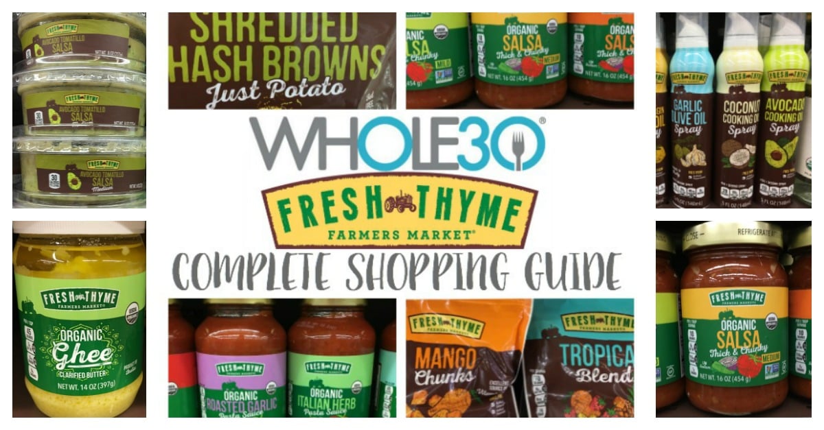 Fresh Thyme is up there for my favorite grocery store. Especially with all of the Whole30 options Fresh Thyme offers. This Whole30 Fresh Thyme shopping list will be perfect if you're doing a Whole30, eating Paleo, or just trying to clean up your diet! #whole30shoppinglist #whole30freshthyme #freshthymeshopping