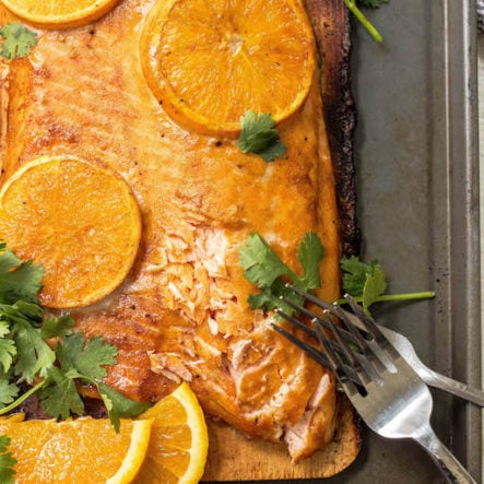 Whole30 Orange Glazed Cedar Plank Salmon (Paleo, Gluten Free)