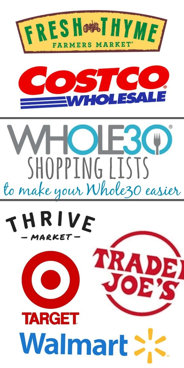 These Whole30 grocery lists will help you find everything you’re looking for and everything that’s compliant while shopping at these major grocery chains. The Whole30 shopping lists include what’s Whole30 at Target, Trader Joe’s, Walmart, and Costco. These Whole30 grocery lists will help you find everything you’re looking for and everything that’s compliant while shopping at these major grocery chains. The Whole30 shopping lists include what’s Whole30 at Target, Trader Joe’s, Walmart, and Costco.