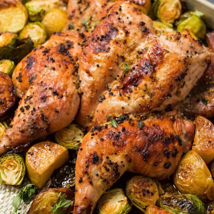 Easy Garlic Butterfly Chicken and Veggies: Whole30, Paleo, Keto Sheet ...