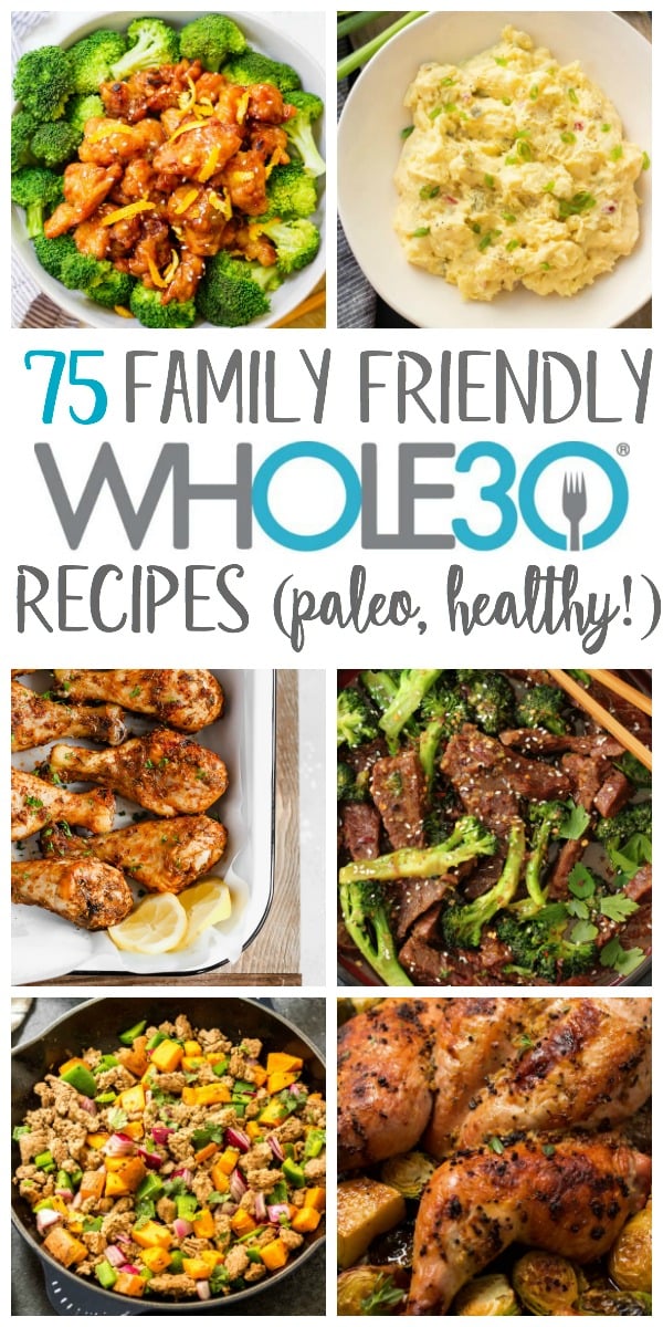 Finding Whole30 meals your whole family will eat can be a struggle. Even finding healthy, real food recipes that are family friendly when you're not on a Whole30 can be tough. Having some easy weeknight dinners or recipes that are both Whole30 compliant, paleo and something your kids or spouse will eat and enjoy is so important to a successful Whole30 #whole30recipes #familyfriendlywhole30 #familyfriendlypaleo