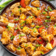 Whole30 Instant Pot Sweet & Sour Chicken (Paleo, GF, Skillet Instructions)