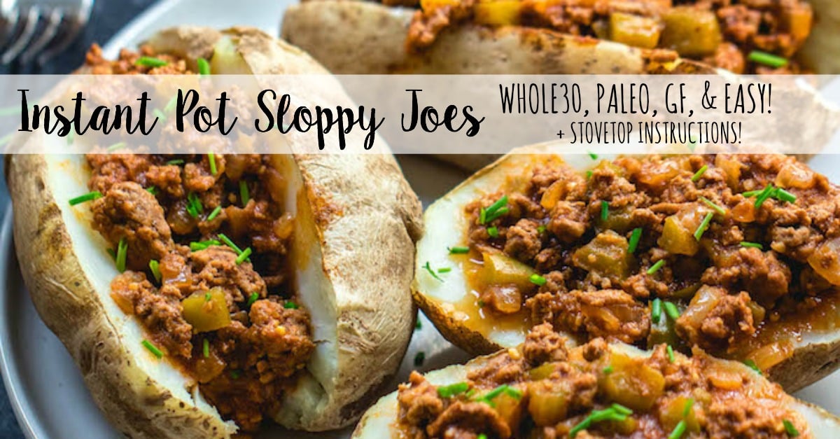 This Whole30 instant pot sloppy joes recipe is sure to be a new family favorite. Even though it's Paleo, and totally sugar free, it still has that familiar, classic flavor we all know and love. This Whole30 beef recipe is also budget friendly! Using the instant pot method allows for a fast cook time for a weeknight dinner, or gives you the ability to quickly whip up a large batch of everyone's favorite American staple without much hands on time! It's also a great freezer meal, so go ahead and double it! #healthyinstantpot #whole30recipes #whole30instantpot #instantpotsloppyjoes