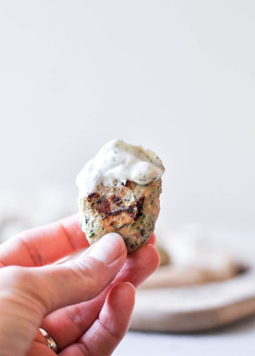 Whole30 Chicken Ranch Poppers are the perfect bite sized, full of flavor, made for dipping Popper. This is the perfect Whole30, Paleo or low-carb family friendly weeknight meal, or great for a quick meal prep recipe! With only a few simple ingredients and 30 minutes, a healthy "chicken nugget" alternative is on the table! #whole30chicken #whole30chickenpoppers #whole30chickennugget