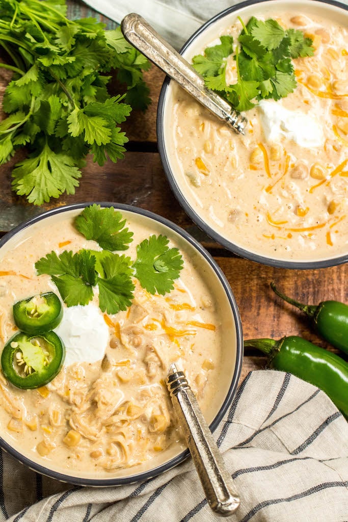 Slow Cooker White Chicken Chili - Whole Kitchen Sink