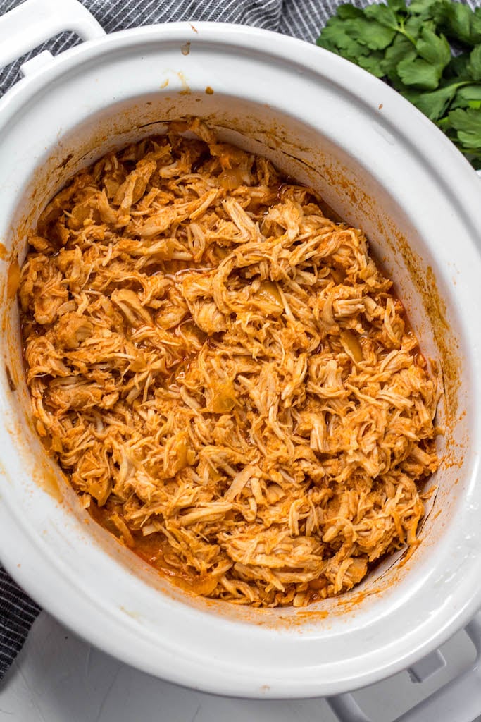 Slow Cooker Buffalo Chicken - One Happy Housewife