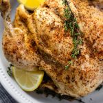 This Whole30 instant pot whole chicken is one of the easiest ways to get a healthy, paleo dinner on the table or meal prep done quickly. With the lemon and spices, it's a full-of-flavor, juicy and uncomplicated paleo, keto or Whole30 chicken recipe. Plus, the options for the leftover chicken is endless! #whole30 #wholechicken #instantpotwholechicken #paleo #keto #chickenrecipes