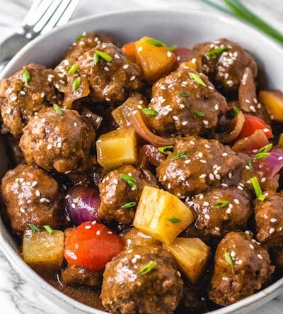 Slow Cooker Sweet and Sour Meatballs: Paleo, Whole30, Gluten-Free, Easy!