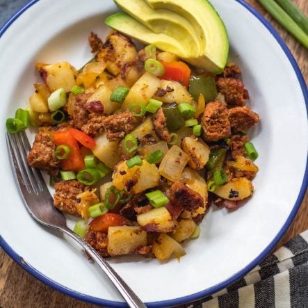 Chorizo and Vegetable Breakfast Skillet: Egg-Free, Whole30, Paleo, GF