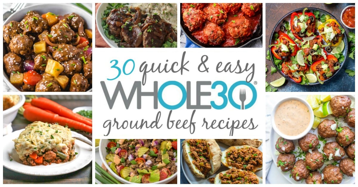 These Paleo and Whole30 ground beef recipes are quick, easy, and make great meal prep recipes. They're also ideal for busy weeknight meals or making budget friendly Whole30 recipes. These ground beef recipes include instant pot, slow cooker, and skillet categories so no matter what you have for time, there's something here that you'll love! #whole30groundbeef #groundbeefrecipes #paleogroundbeef #whole30beefrecipes #paleobeefrecipes